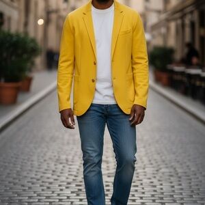Vibrant Yellow Men's Blazer